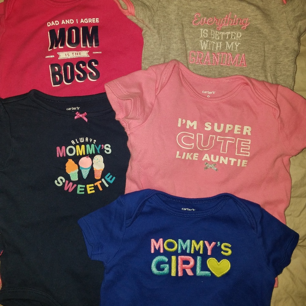 Carter's Bundle,  "attitude" 9-month onesies,